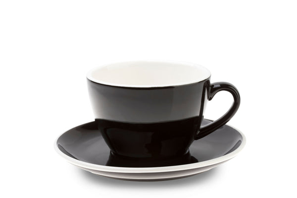 BLACK 12oz Cup & Saucer