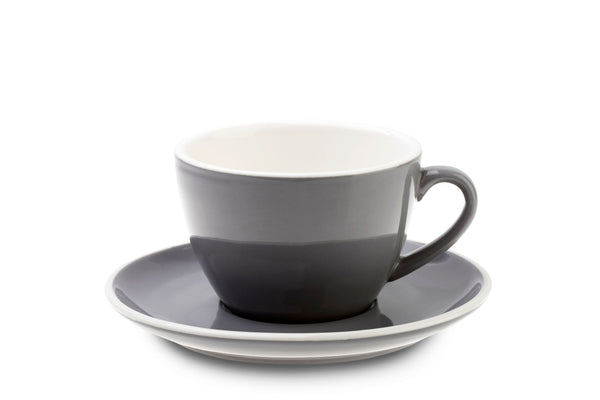 GREY 12oz Cup & Saucer