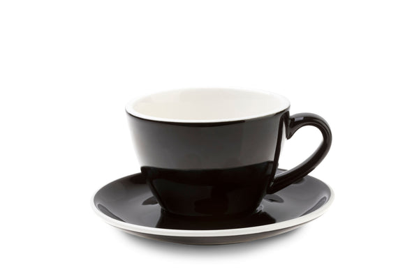 BLACK 10oz Cup & Saucer