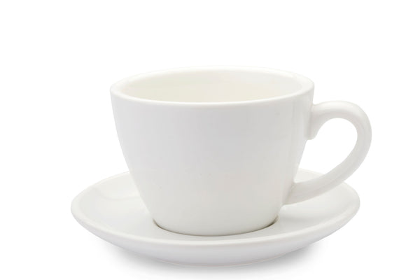 WHITE 6oz Cup & Saucer