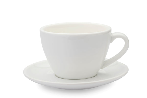 WHITE 10oz Cup & Saucer