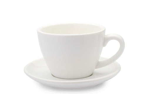 WHITE 8oz Cup & Saucer
